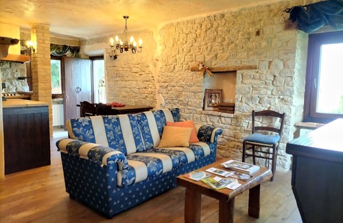 Penna San Giovanni Apartment | Stone Casale Apartment with Pool & Terrace: Sibillini to Sea View