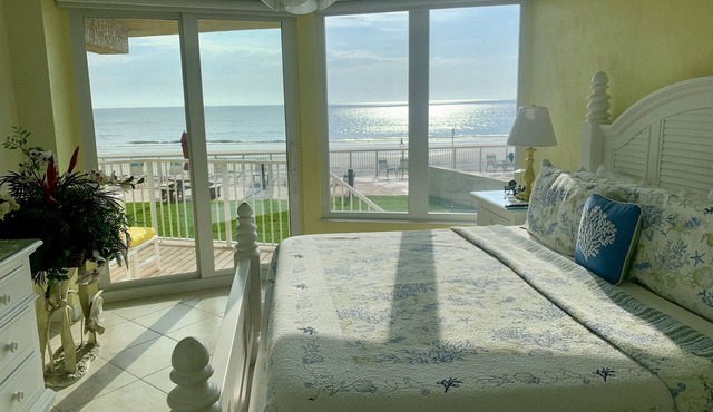 #101 First Floor, Direct Ocean Front, 2K/2Q Beds, 3 Full Baths, Laundry #20 dog in Daytona Beach