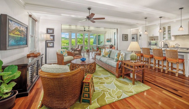 Resort Amenities | Golf Course View | Firepit & Outdoor Showers in Koloa