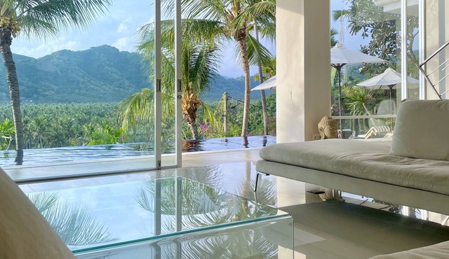 Sea & mountain view villa with pool, tropical garden and amazing staff in Candidasa